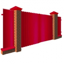 Забор из Профнастила с Полимерным покрытием "Под Ключ" 1.7 м. Красное Вино