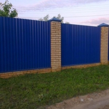 Забор из Профнастила с Полимерным покрытием "Под Ключ" 1.5 м. Синий