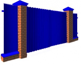 Забор из Профнастила с Полимерным покрытием "Под Ключ" 2.0 м. Синий